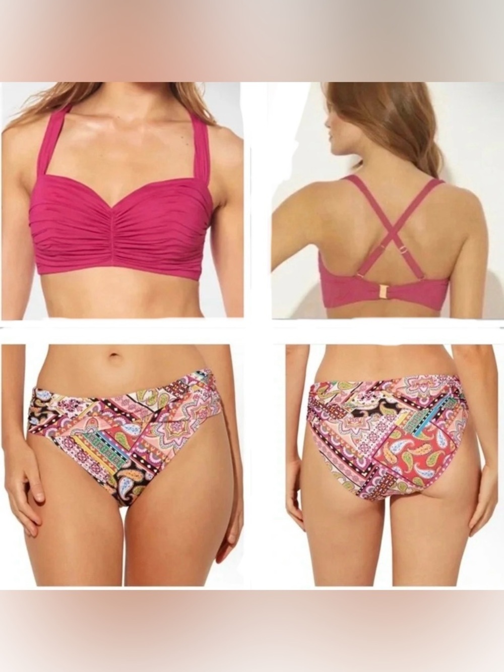 Bleu Rod Beattie Shirred Underwire Bikini Top and Hipster Bottom